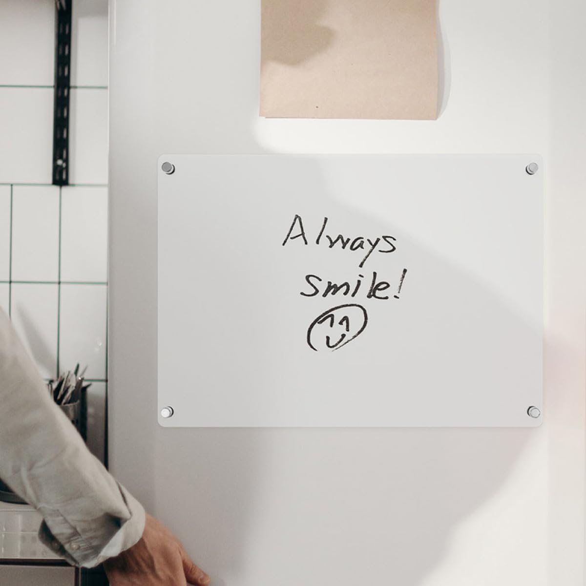 Alasum Magnetische Acryl Kühlschrank Whiteboard Schreibtafel Wiederbeschreibbar mit Starkem Magnet für Kühlschrank und Eisenmöbel Transparent und Langlebig