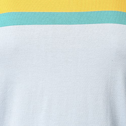 Image of Park Avenue Men's Cotton Polyester Blend Stripe Pattern Slim Fit Rib Collar Polo Neck Half Sleeve Casual T-Shirt