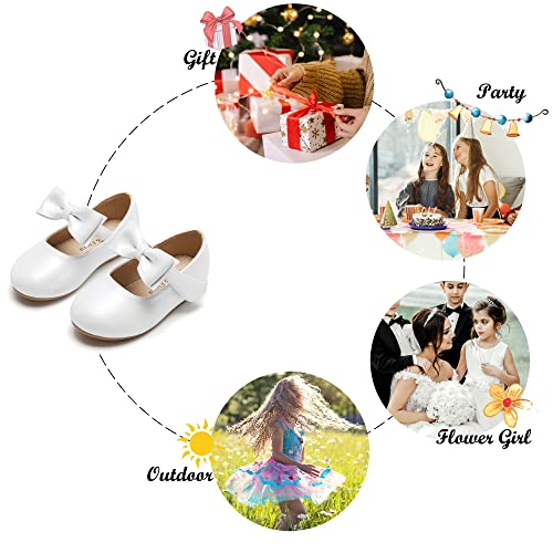 Image of Felix & Flora Toddler Flower Girl Dress Shoes - Girl Ballet Flats Party School Shoes Wedding