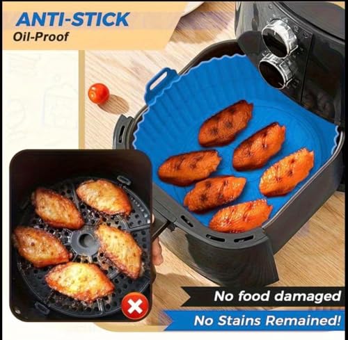 Image of Reusable Silicone Air Fryer Liners 6Pcs Set - Multicolor Round Silicone Bowls for Air Fryer, Oven & Microwave | Heat-Resistant, Non-Stick, Flexible & Reusable Cooking Inserts (Multicolor)