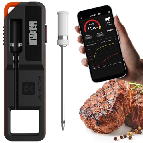 8. Bild von Fleischthermometer Kabellos Grillthermometer Bratenthermometer Thermometer Kochen Küchenthermometer mit 3s Sofortiges Auslesen, LCD Bildschirm Kochthermometer für Steak BBQ, Braten, Grill, Getränken
