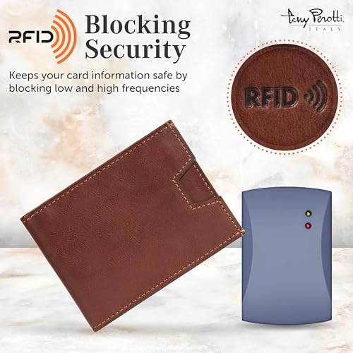 Tony Perotti Men's Italian Leather Ultra Slim RFID Wallet - Front Pocket Money Clip With Credit Card Slots and ID Window - Eco-Friendly Tanned Full Grain3