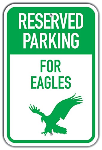 Panneau Eagle Reserved Parking en plastique 30x45 cm silhouette aigle blanc et vert