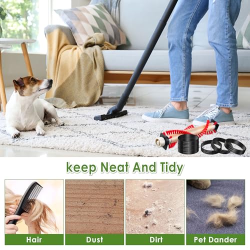 Image of Landhoow 1 Pcs Vacuum Roller Brushes with 6 Pcs Belt Compatible with Oreck XL Upright Vacuum Cleaner, Cleaner Belt Compatible with 0300604, Upright Replacement Parts for House and Office Clean