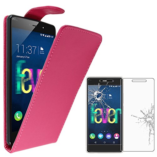 ebestStar - Coque Compatible avec Wiko Fever 4G Etui Housse PU Cuir Rabat Flip, Rose + Film Protection écran Verre Trempé [NB: Lire Description] [Appareil:...