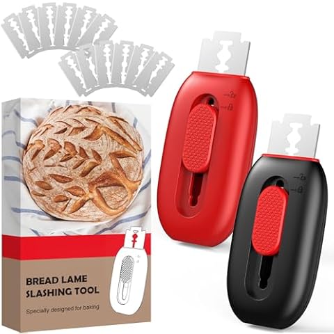 LECTRUS Bread Lame Dough Scoring Tool - Professional Sourdough scoring tool for Sourdough Bread baking & Bread Making Tools, Black (1, Black + orange) Cover