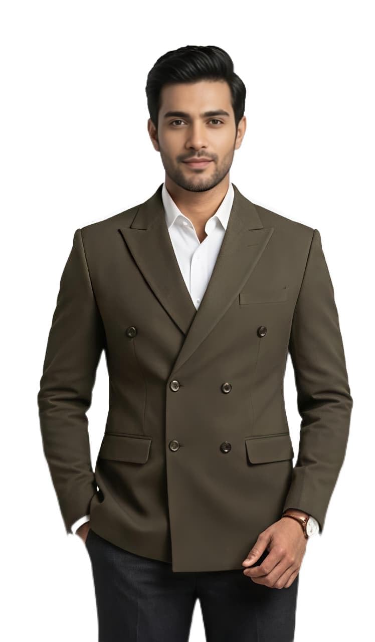 Double breasted blazer (-olive brown-) Terra-Korean Tumbleweed 