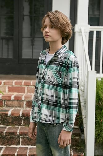 Image of Betusline Boy and Men Button Down Plaid Shirt | Soft,Breathable and Comfortable Fabric