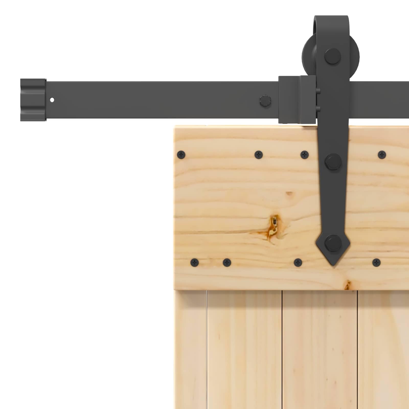 Narvik - Porta scorrevole in legno di pino massiccio, 85 x 210 cm, design loft, con sistema a binario, porta scorrevole salvaspazio per interni
