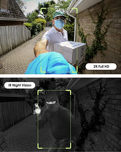 Mubview Wireless Doorbell Camera With Chime, Wifi Video Doorbell Camera With Voice Chager, Motion Detector, Anti-Theft Device, 2K Hd, Night Vision, 2-Way Audio, Storage (Optional) #TOP4