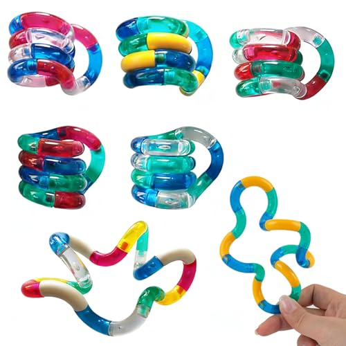 6 Pcs Fidget Toys Adults | Detachable Figits Toys Thats Compatible With Tangle Toys Used to Relieve Stress and Improve Focus | Silent Fidget Toys for The Home Office That Exercises Fingers