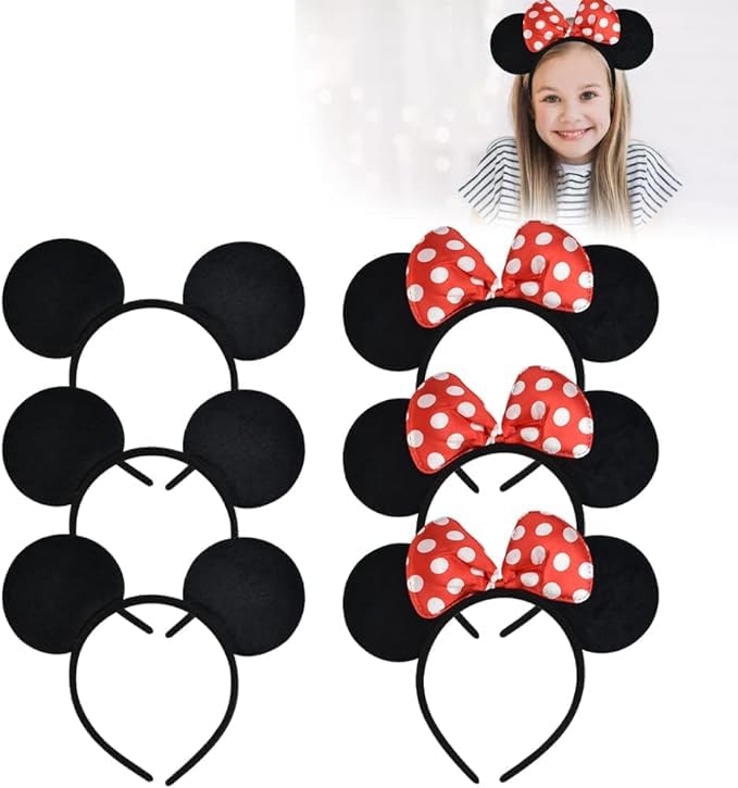 Ya en mundofriki.es: AFASOES 6 Pcs Diadema de Mouse Niña Niño Orejas de Ratón Adulto Diadema para Mayores, para Fiesta Infantil, Disfraces Cumpleaños, Universal