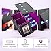 UAONO Card Deck Box for MTG, Double Card Storage Box with 2 Commander Display & 1 Dice Tray, Fits 200+ Double Sleeved Cards, Organizer for CCG TCG Sports Cards (Black Purple)