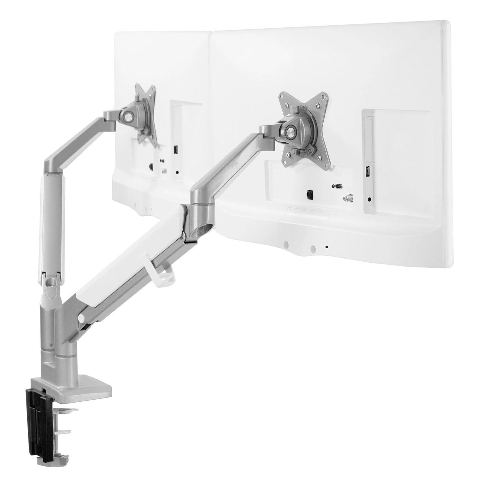 TKJfdTY Aluminum Dual 17" To 32" Monitor Pneumatic Desk Mount -