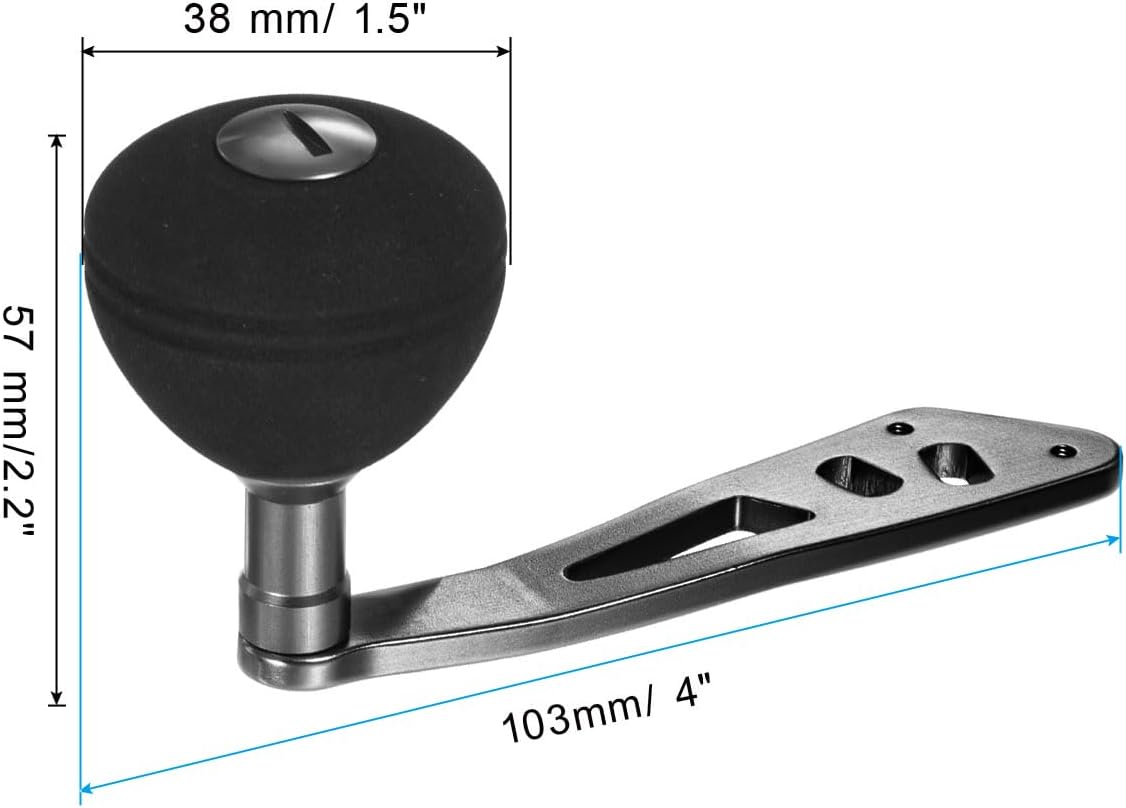 PATIKIL Baitcasting Power Handle, Metal Fishing Reel Handle EVA Knob Grip Replacement Parts for Rocker Arm Accessories