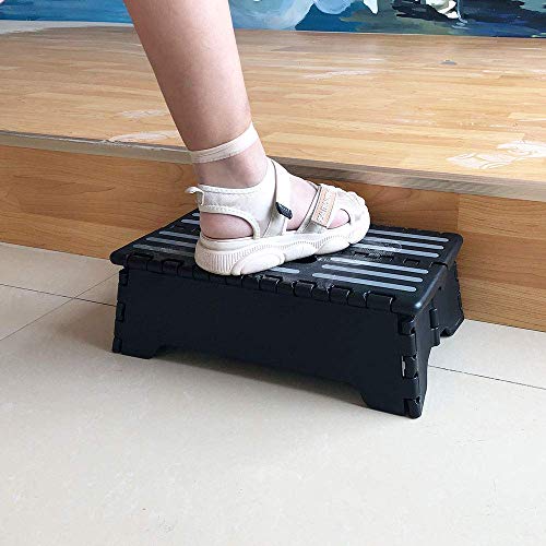 Tragbarer Faltbarer Tritthocker, 12.7 cm, zusammenklappbar, halbe Trittstufe für Senioren und Erwachsene, 100 kg, für ältere Menschen, die EIN hohes Bett oder Treppen aufstehen