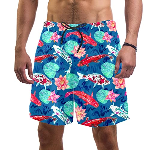 Maillots de bain hommes HadHfun short de plage bleu aux motifs de vagues