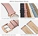 WOCCI 16mm Grace Watch Band for Ladies, Top Grain Leather, Quick Release Replacement Strap with Rose Gold Buckle (Retro Pink)