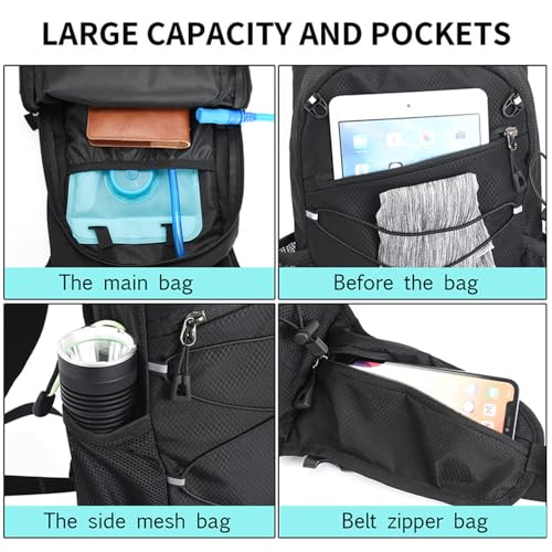 Wanlxc Fahrradrucksack Wasserdicht Rucksäcke Wanderrucksack Outdoor Sport Rucksack Skirucksack Herren & Damen für Alltag Radsport Laufen Wandern
