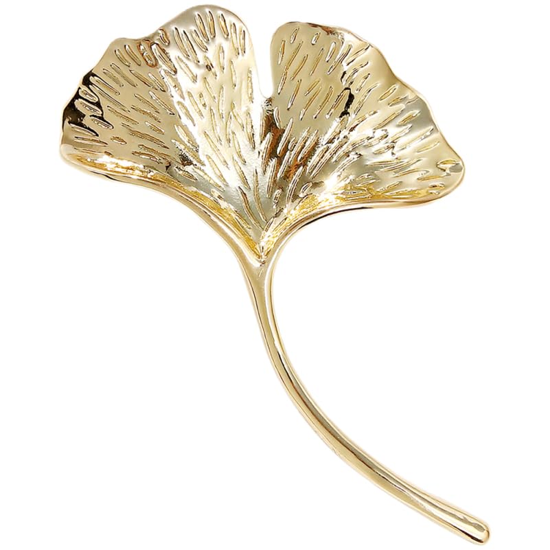 PACKOVE Ginkgo Leaf Brooch Leaf Leaves Brooch Pins Gold Plated Lapel Pin Elegant Lapel Pins Metal Lapel Pin Jewelry Dress Accessories