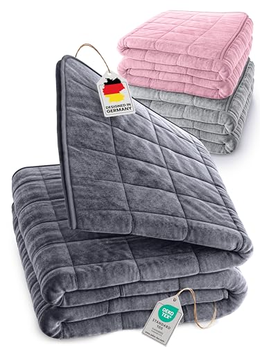 HomeSmart Gewichtsdecke Queen Size 6,8 Kg – Extra Flauschig, Atmungsaktiv, Hellbeige