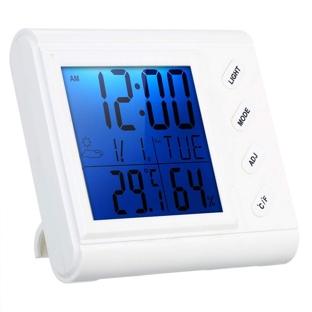 JFDBGU LCD Digitale termometro per Interni Igrometro Temperatura Ambiente, termometro ad Alta precisione e igrometro con la retroilluminazione della Sveglia