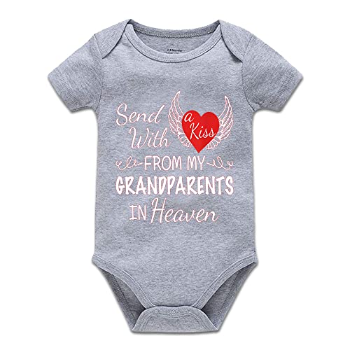 Image of YCICIVDee Sent With A Kiss From My Grandparents In Heaven Newborn Boy Girl Bodysuit Romper Clothes