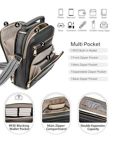 Image of Large Womens Crossbody Purse, Built-in Wallet Shoulder Bag