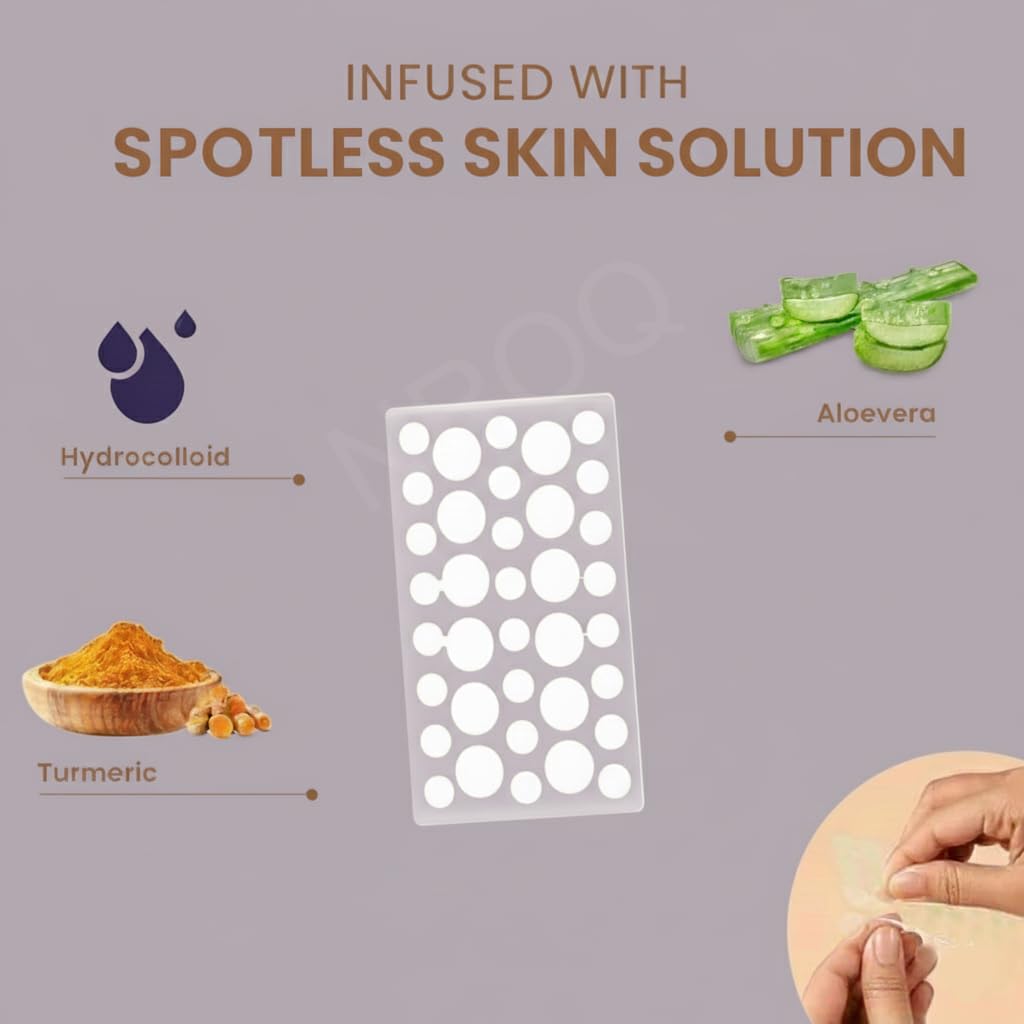 Aezta Hydrocolloid Pimple Patches for Acne Spot Treatment β Invisible Overnight Healing Dots | Oil & Acne Absorbing Blemish Patches | Waterproof, Skin-Safe & Dermatologically Tested (108 Patches) 3