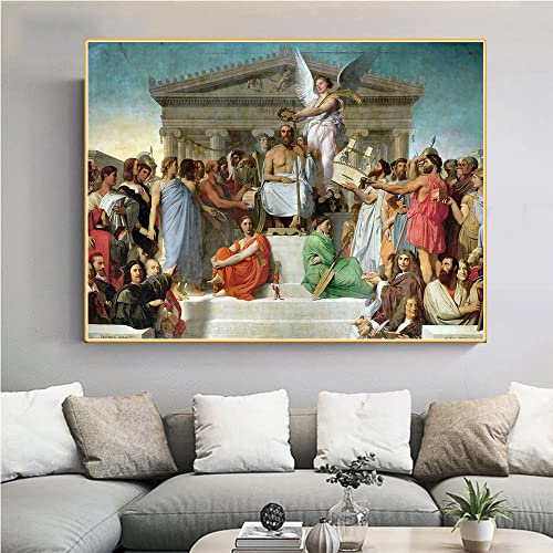 Kits de pintura 5D para adultos y niños Ingres, apoteosis de Homero, 1827, pintura de taladro completo, 16 x 20 pulgadas