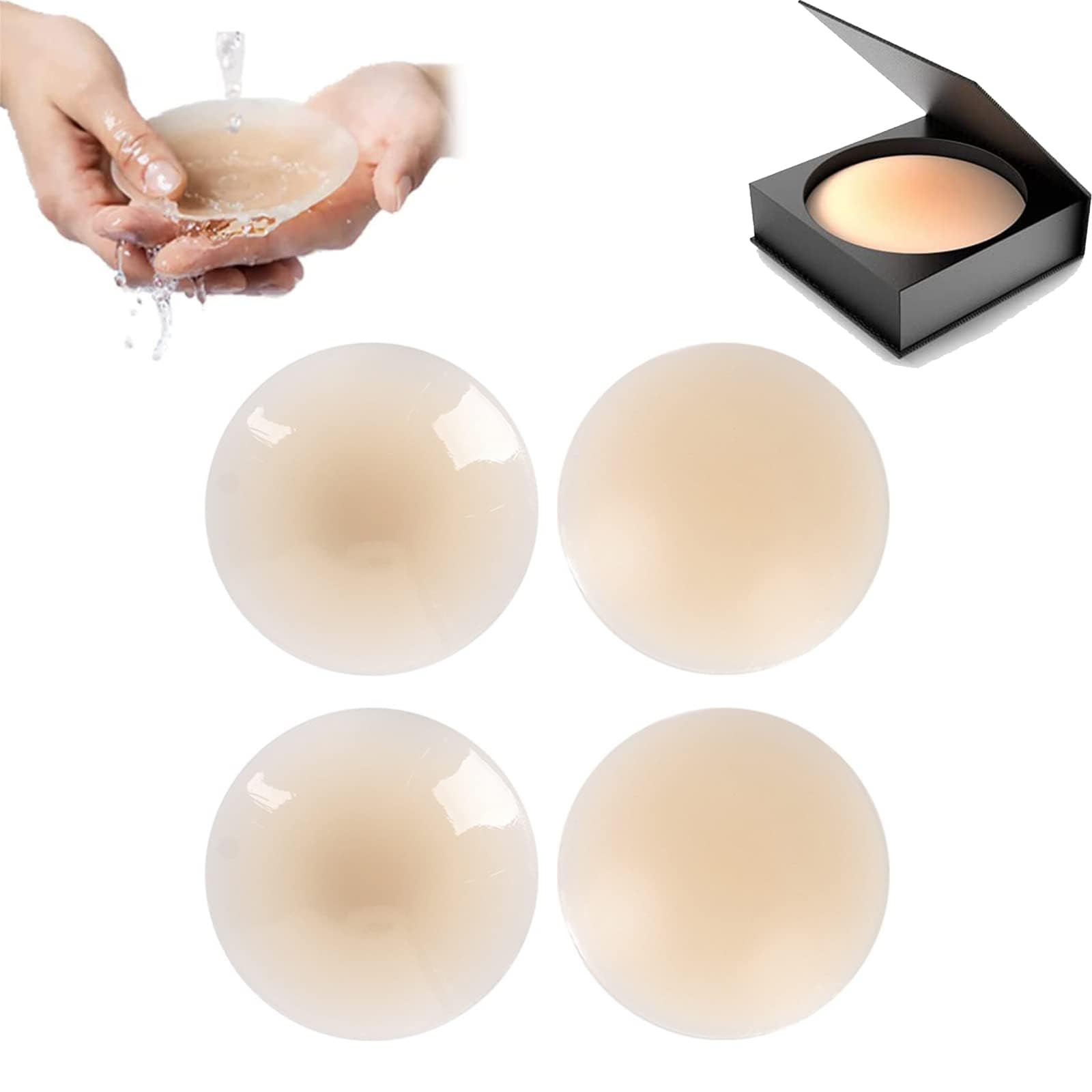 EXQST 2 Pair Marvelmerit Nipple Covers Sew Cake Cover Bra Invisibly Lift Upright Breathable Nipples