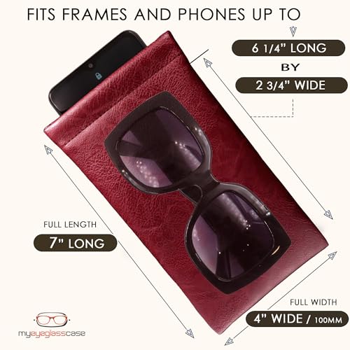 Image of Soft Sunglasses case | Large Glasses Case Holder - Eyeglass Pouch Squeeze Top | Glasses pouch Lightweight Extra Layers
