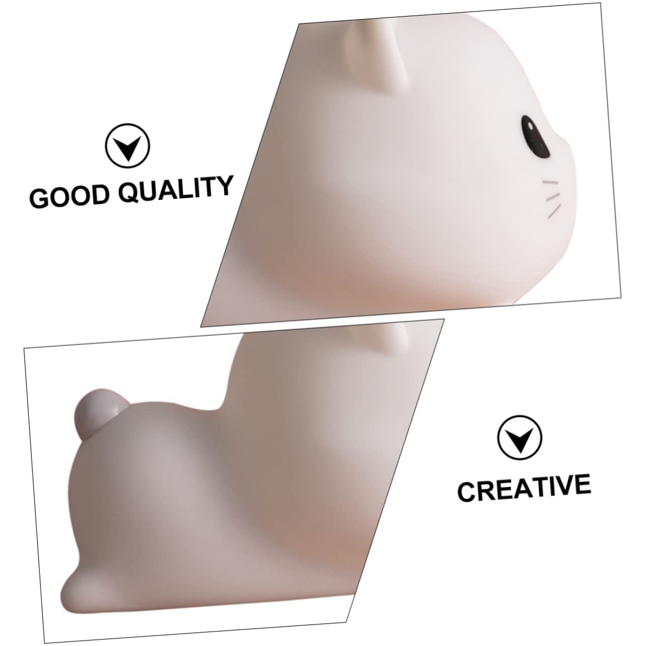 OSALADI Lampada da Notte Gatto in Silicone Usb, Luce per Camera Bianca