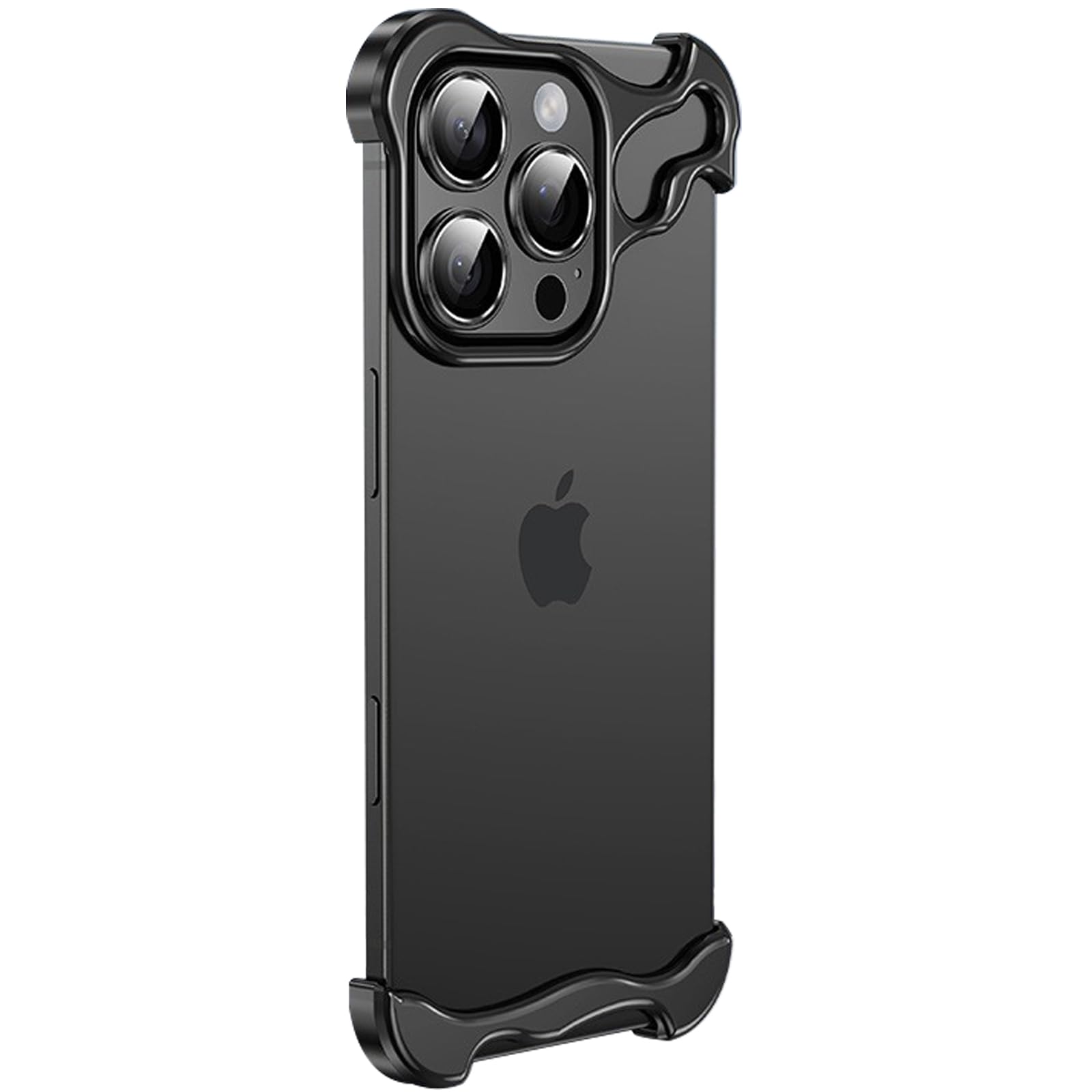 Funda para iPhone 16 Pro Max/16 Pro/16 Plus/16, Funda para Teléfono con Almohadilla de Esquina de Metal de Forma Especial Anticaídas con Protector de Lente de Cámara