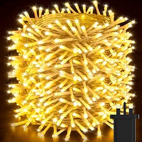 Outdoor Christmas Tree Lights, 32M 320LED Fairy Lights Plug in String Lights Outdoor Waterproof Xmas Decorations for Garden, Bedroom, Indoor, Window (Warm White, Low Voltage Plug) Cover