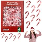 Fruidles Christmas Candy Canes Mini's Suckers, Peppermint Flavor, Individually Wrapped, 2' Inch - Net WT 4.42oz (125g) (Pack of 25)