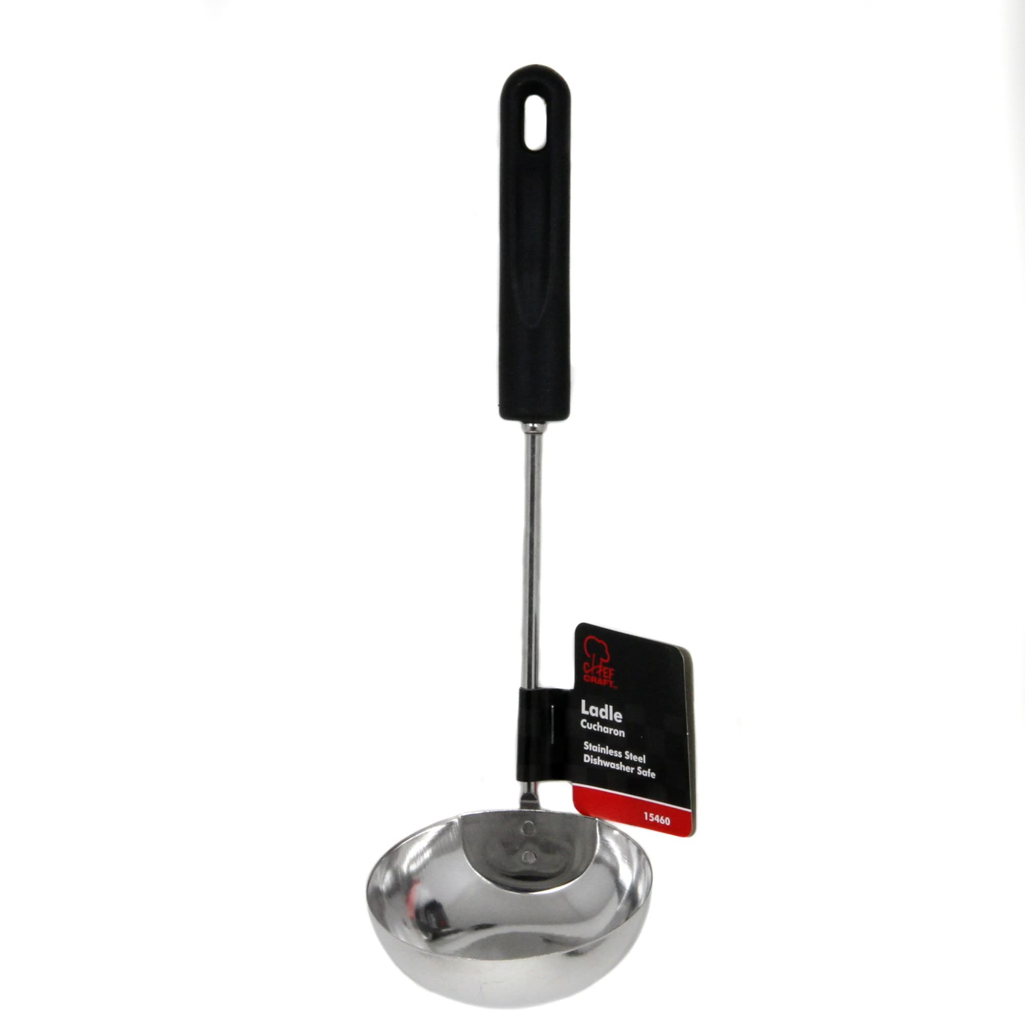 Chef Craft Cucharón básico de acero inoxidable, 11.5 pulgadas, color negro
