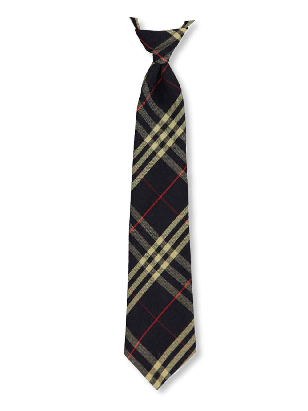 Cookie's Adjustable Banded Necktie with Clip - navy/khaki/red *plaid #1c*, 14