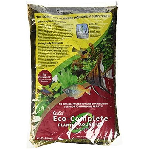 CaribSea Eco-Complete Planted Aquarium Substrate - 20 lbs - Black Nutrient-Rich Gravel for Freshwater Planted Tanks - Promotes Healthy Plant Growth & Water Stability
