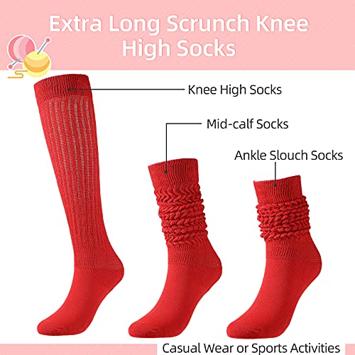 SATINIOR 10 Pairs Women's Slouch Socks Extra Long Knitted Sock Cotton Scrunchie Socks Size 9 to 112