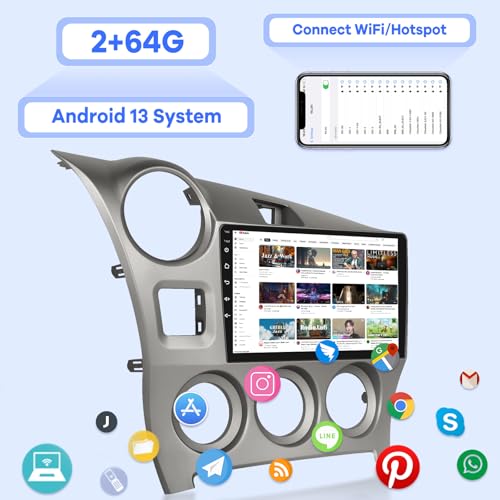 Radio Android 9 pulgadas para Toyota Matrix 2009-2014 miniatura 3