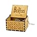 Caja de música de madera tallada antigua:los Beatles