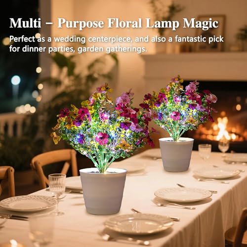 Image of Artificial Multicolor Flower Lamp Night Light for Bedroom Shop Wedding Home Decor Gifts for Women Mom Daughter Grandma Girlfriend Coworker Friend Birthday Christmas Valentines Mothers Day
