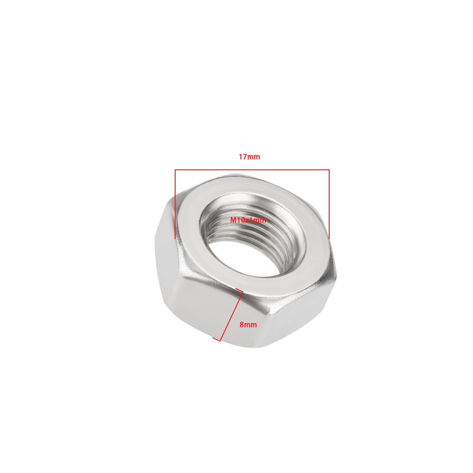 LT Easiyl 10pcs M10x1mm crankshaft Hex Nuts 304 Stainless Steel Fine Thread Nuts Compatible with Simson S50 S51 S70 SR50 KR51 SR4 SR80 - Image 4