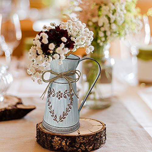 Vintage Metal Vase Rustic Shabby Chic Vase - Image 3