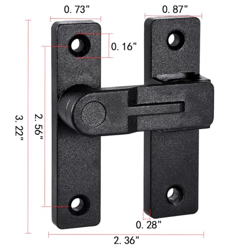 Image of 3 Packs Black Flip Barn Door Lock - 180 Degree Barn Door Lock Privacy Security Latch - Elegant Gate Latch Hardware for Barn Doors, Gardens, Windows, Cabinets, Bathrooms, and Sliding Doors