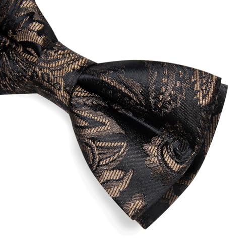 Corbata de moño Paisley preanudada con pañuelo y gemelos miniatura 5