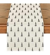 Artoid Mode Beige Xmas Tree Christmas Table Runner, Seasonal Winter Kitchen Dining Table Decorati...