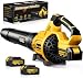 GEVEELIFE Souffleur électrique 20 V 257 km/h avec 3 Vitesses et 2 Batteries de 5,0 Ah pour Jardin, Feuilles, poussière et Neige (Batterie Incluse), Jaune