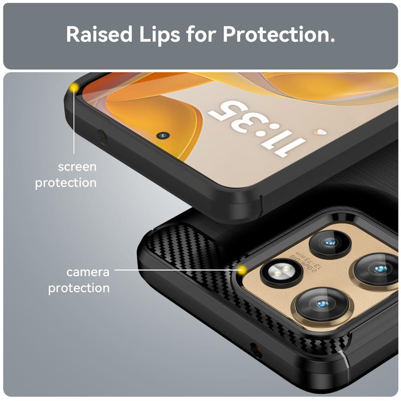 Image of Hybrid Carbon Fiber Back Case for Moto Edge 50 Neo (Black)